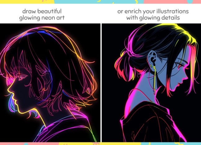 Glowing Neon Brushes for Procreate