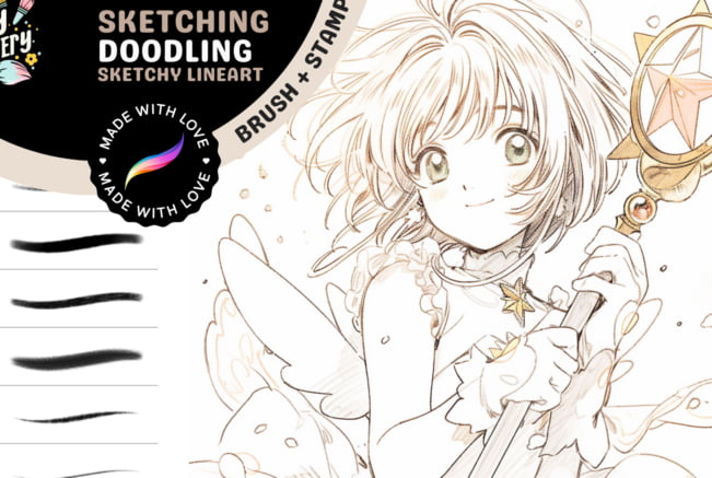Manga Sketching Procreate Brushes