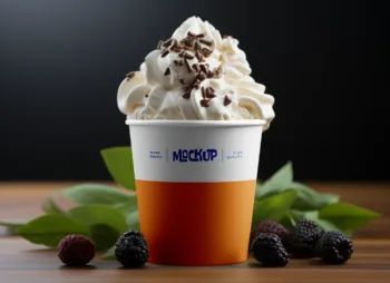 Berries Ice Cream Cup Mockup