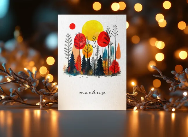 Christmas Greeting Card Mockup