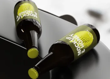 Two Beer Bottles Mockup