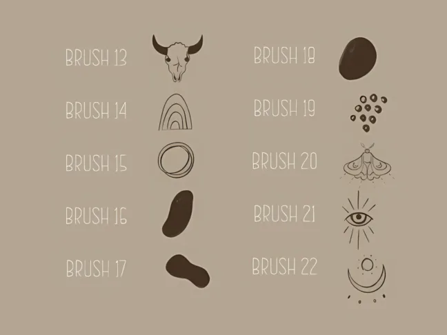 Boho Procreate Stamp Brush Set