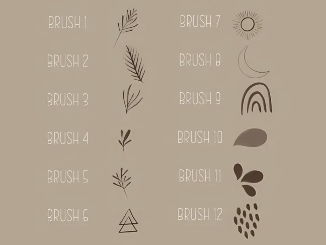 Boho Procreate Stamp Brush Set