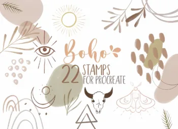 Boho Procreate Stamp Brush Set