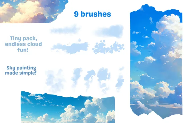 Cloud Puff Pocket Skies Brushes