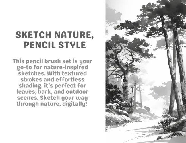 Nature Sketch Pencil Procreate Brushes