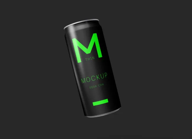 Sleek Soda Can Mockup