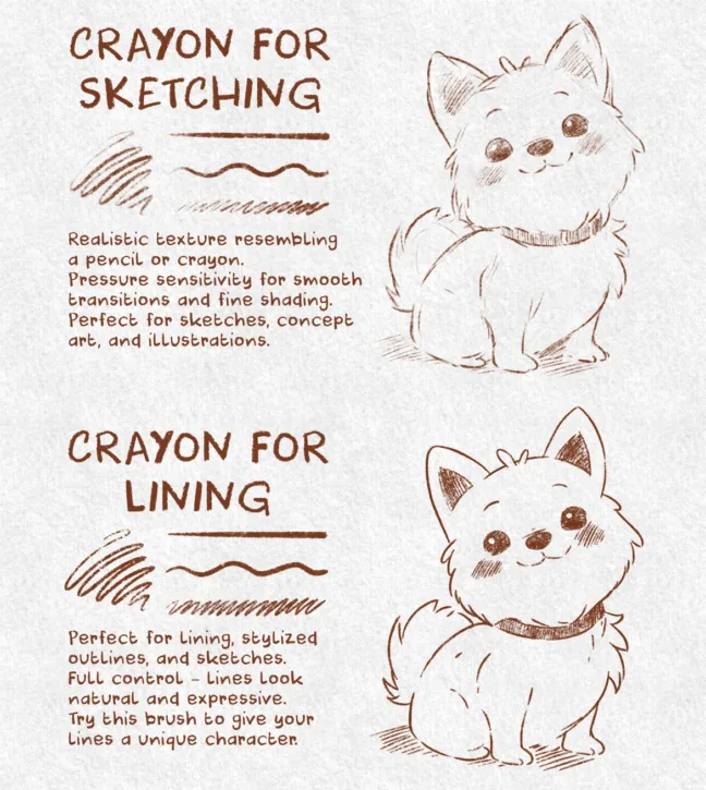 Charming Crayon Procreate Brushes