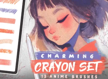 Charming Crayon Procreate Brushes